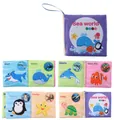 Detail of baby soft cloth book featuring colorful Sea World sea creature illustrations - Sea World