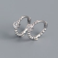 S925 sterling zilveren kralen oorringen met een sprankelende witte zirkoon - Zilver (Witte Zirkonia)