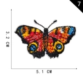 Vibrant orange and red butterfly embroidery patch with blue details, size 5.1x3.2 cm - Style 7