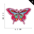 Detailed butterfly embroidered patch in rose pink and blue for DIY clothing decoration - Style 6