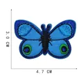 Blue butterfly embroidered patch for DIY clothing, 4.7cm size variant with black edges - Style 16