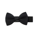 Handmade black grosgrain ribbon hair bow clip with secure metal fastener for girls - Black