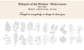 Detail view of 20 semi-transparent white PET plant leaf stickers with delicate vein texture - Window Secret-White Leaf / 40 Pieces