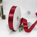 Wine red satin ribbon 2.5cm roll for elegant gift packaging and floral arrangements - 91m / 33# Wine Red