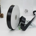 Roll of 2.5cm black satin polyester ribbon for cake box and gift packaging decoration - 91m / 39# Black