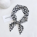 Elegant black cotton linen scarf with white floral pattern and a soft silky texture - Rangoon Creeper Black