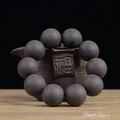 25mm ebony wood prayer beads 10-piece set with natural dark grain and matte finish - 25mm x 10Pcs