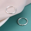 Unisex silver stainless steel hoop earrings in a minimalist circular fashion design - 2.0*12mm (1 Piece) / Silver