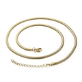 Elegante vergoldete Schlangenkette mit Karabinerverschluss und verstellbarer Endkette - 3mm Breit - 500mm Lang (KN197019-Z) / Gold