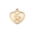 Colgante de corazón dorado con silueta de pareja y acabado en acero inoxidable pulido sobre fondo blanco - Color Dorado (KLJ144-Z)