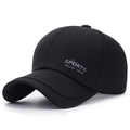 Classic black cotton baseball cap with SPORTS KALENI YAYIN embroidery detail - Black