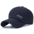 Dark blue baseball cap with SPORTS KALENI YAYIN embroidery and a wide curved brim - Blue
