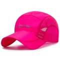 Cappello parasole sportivo fucsia ad asciugatura rapida con rete traspirante e logo - Regolabile / Rosa Rosso