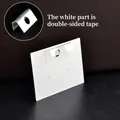 White plastic adhesive hang tab for retail packaging with a round hole for display hanging - Hanging Hooks (No Cards)