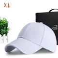 Classic white cotton baseball cap in XL size with premium gift box and twill texture - Size XL (59-61CM) / White