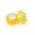 Cuentas ojo de gato amarillas con núcleo de metal para pulseras y joyas artesanales - Amarillo