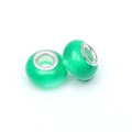 Groene kattenoog kralen met zilveren kern voor het maken van DIY armbanden - Groen