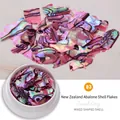 Irreguläre Neuseeland Abalone Muschelflocken in Pink-Violett für Nagelkunst-Dekor - 03# Neuseeland Abalone - Pink Violett Irisierend