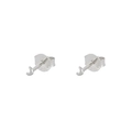 Minimalistische S925 Sterling Silber Mondsichel Ohrstecker für Damen mit glattem Finish - Silber