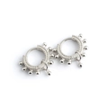 Elegantes pendientes de aro de plata s925 con cuentas metálicas y colgantes de lágrima - Oro Blanco