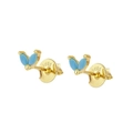 Gold Plated Turquoise Zirconia / 925 Silver