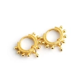 Elegante s925 Silbernadel Goldreifen Ohrringe mit polierten Perlenakzenten für Damen - Gold