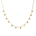 Minimalist S925 sterling silver necklace with multiple gold disc charms on white background - Gold