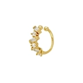 Earcuff minimalista de plata s925 dorada con circonitas geométricas resplandecientes - Dorado (Individual)