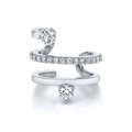Minimalist double layer silver ear cuff with micro-pave cubic zirconia on white background - 12 (Silver Spiral Multi-Layer CZ) / Single Piece