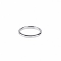 Minimalist polished titanium steel band ring in bright silver finish for men and women - US 6 / 2mm / Silver