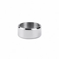 Minimalist wide mirror polished titanium steel band ring with brushed inner surface - US 6 / 10mm / Silver