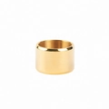 Polished golden stainless steel wide band ring with a minimalist flat surface design - US 8 / 15mm / Gold