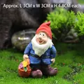 Miniature garden gnome figurine with red hat and flower basket for moss landscape - Gnome with Flower Basket