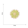 Close-up of a small green daisy flower embroidery patch showing 3cm x 3cm dimensions - 3cm / Green