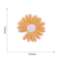 Daisy flower embroidered patch in orange and white, 5.0cm self-adhesive floral applique - 5cm / Yellow