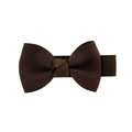 Handmade dark brown grosgrain ribbon bow hair clip for children and girls - Brown