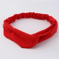 Bandeau en tricot rouge pour femme avec nœud torsadé et bande élastique à l'arrière - Rouge