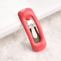Mini clip per capelli rosa corallo da 2cm per bambole BJD e animali su peluche bianco - Rosso Corallo