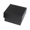 Classic black square jewelry box with quilted pattern and elegant matte finish - US 8 / Jewelry Box