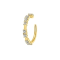 Ear cuff geometrico placcato oro 18k con micro zirconi bianchi da donna - Pezzo Singolo / Oro