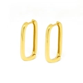Orecchini a cerchio rettangolari dorati con finitura lucida in stile minimalista - Oro - Rettangolo Minimalista