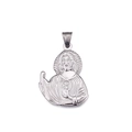 Pendentif religieux portrait de saint en acier titane argenté avec relief détaillé - Pendentif Sacré-Cœur de Jésus-Acier (KP78000-Z)