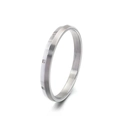 Anillo minimalista de acero plateado con acabado cepillado y pulido de alta calidad - Color Acero (KB114919-KFC)
