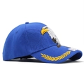 Berretto da baseball blu reale con ricamo aquila e scritta USA sulla visiera - Regolabile / Blu