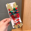 Lot de 5 barrettes de Noël avec bonhomme de neige, renne et nœuds pailletés pour filles - Cloche / 8# Cloche Lot de 5