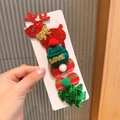 Lot de 5 barrettes de Noël avec renne bonhomme de neige et nœuds festifs à paillettes - Renne Rouge / 9# Renne Rouge Lot de 5
