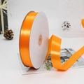 Vibrant orange 25mm polyester satin ribbon roll for gift wrapping and floral bouquets - 91m / 151# Orange