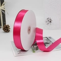 Magenta polyester satin ribbon roll for gift wrapping and floral bouquet decoration - 91m / 14# Rose Red