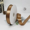 2.5cm bronze polyester satin ribbon roll for gift wrapping and floral decoration - 91m / 30# Light Coffee