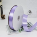 Roll of 2.5cm lavender satin ribbon for gift wrapping and DIY crafts on white reel - 91m / 21# Light Purple